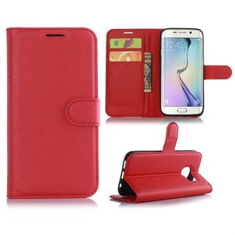 Klassiskt kreditkortsfodral Galaxy S7 Edge Cover (röd)