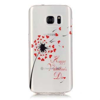 Snyggt genomskinligt Samsung Galaxy S7 Edge silikonskydd Heart Dandelion