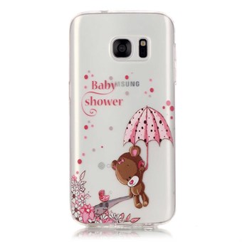 Snyggt genomskinligt Samsung Galaxy S7 Edge silikonskydd Paraply Bear