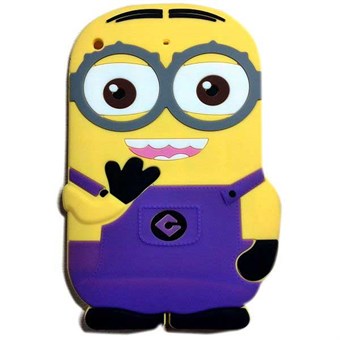 3D iPad Mini 1/2/3 Minion silikonskal (lila)