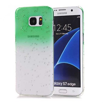 Trendigt vattendroppar plastfodral till Galaxy S7 Edge grön