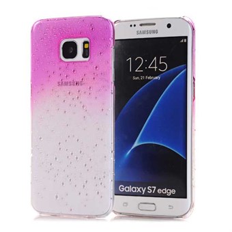 Trendigt vattendroppar plastskal till Galaxy S7 Edge lila