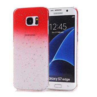Trendigt vattendroppar plastfodral till Galaxy S7 Edge röd