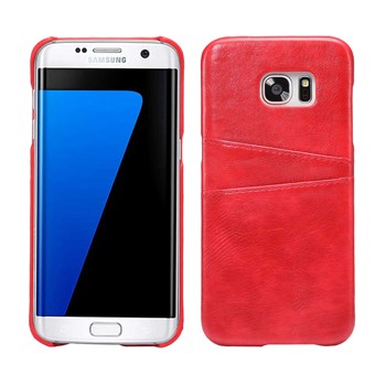 Smarty läderfodral till Samsung Galaxy S7 Edge - Röd