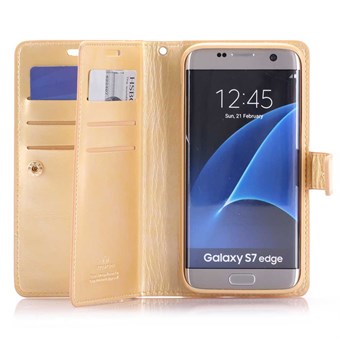 Multi Mercy läderfodral M. Kreditkort Galaxy S7 Edge guld