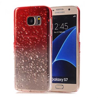 Trendigt vattendroppefodral till Galaxy S7 röd