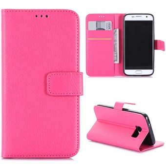 Premium kreditkortsfodral Galaxy S7 (rosaröd)