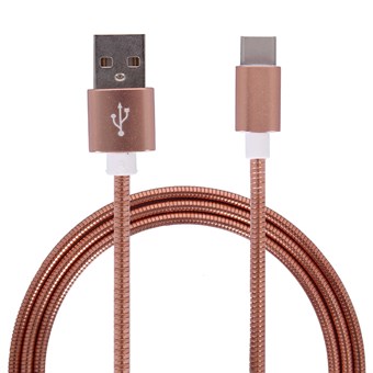 Metallkabel USB Typ C 3.1 till USB Typ A 2.0 / 1m - Roséguld