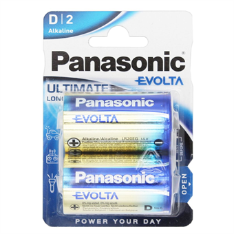 Panasonic Evolta D-batterier - 2 st