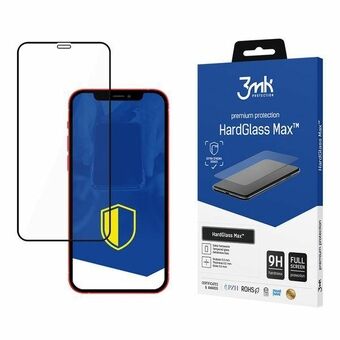 3MK HardGlass Max iPhone 12/12 Pro 6.1" svart/svart, helskärmsglas
