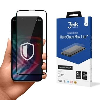 3MK HardGlass Max Lite iPhone 14 Pro svart/svart