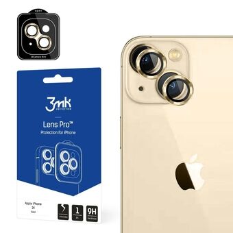 3MK Lens Protection Pro iPhone 14 6,1" guld Gyllene/guld Skydd för kamerolins med monteringsram 1 styck.