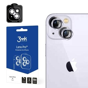 3MK Lens Protection Pro iPhone 14 6,1" i färgen lila. Skyddsfilm för kameran med monteringsram, 1 st.