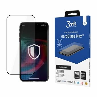 3MK HardGlass Max iPhone 14 Pro Max 6,7" svart/svart, helskärmsglas
