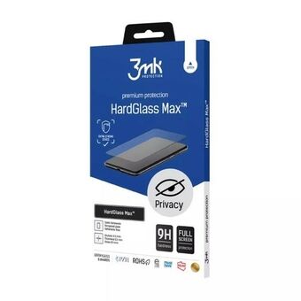 3MK HardGlass Max Privacy iPhone 14 Plus / 13 Pro Max 6,7" svart/svart, FullScreen Glass.