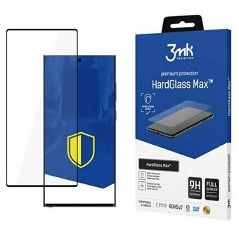 3MK HardGlass Max Sam S23 Ultra S918, svart/svart Fullscreen Glass Fingeravtryck