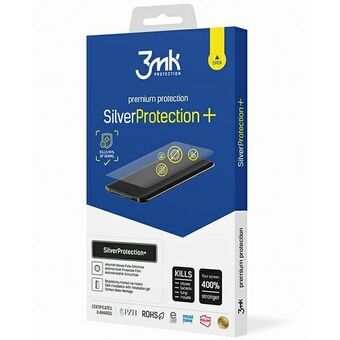 3MK Silver Protect+ iPhone 15 Plus 6.7" Antimicrobial film installerad fuktigt.