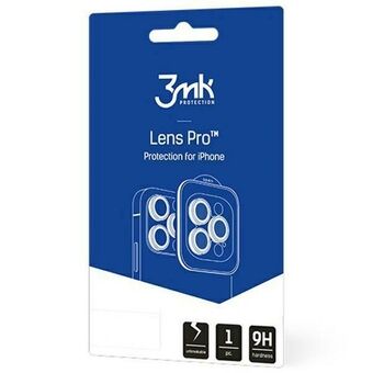 3MK Lens Protection Pro iPhone 15 Pro Max 6.7" silver Silver Lens Protection for camera lens with mounting frame 1 piece.