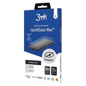 3MK HardGlass Max Privacy iPhone 15 Pro Max 6.7" svart/svart, Fullscreen glas