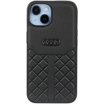 Audi äkta läder iPhone 14 6.1" svart/svart fodral AU-TPUPPCIP14-Q8/D1-BK