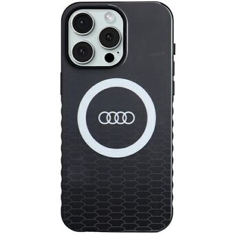Audi IML Stort Logotyp MagSafe-fodral för iPhone 15 Pro Max 6.7" svart/hårt skal AU-IMLMIP15PM-Q5/D2-BK