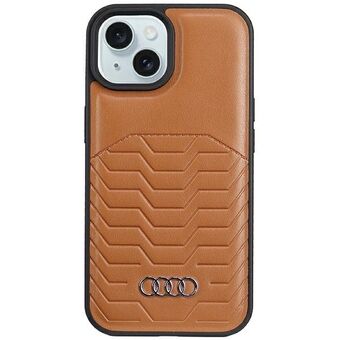 Audi Syntetiskt Läder MagSafe iPhone 15 Plus / 14 Plus 6.7" brunt/brown skal AU-TPUPCMIP15M-GT/D3-BN