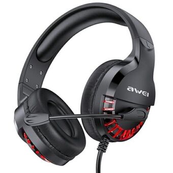 AWEI gaming hörlurar ES-770i over-ear gaming med svart/svart mikrofon