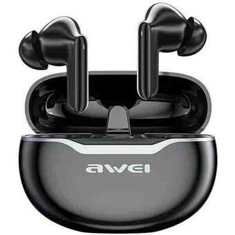 AWEI trådlösa hörlurar Bluetooth 5.3 T50 Pro TWS + laddningsstation svart/svart