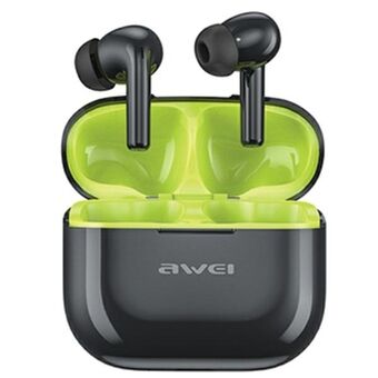 AWEI Bluetooth 5.3 T1 Pro hörlurar + dockningsstation svart-grön/svart-grön