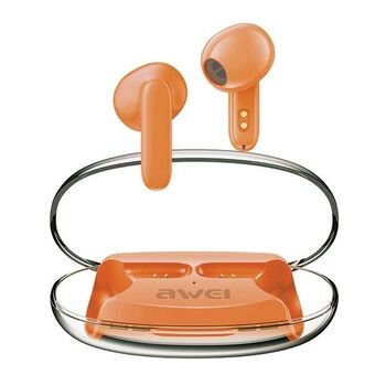 AWEI Bluetooth 5.3 T85 ENC TWS hörlurar + dockningsstation i orange