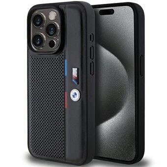 BMW BMHCP15L23PUPVK iPhone 15 Pro 6.1" svart/svart hårt skal Perforerad Tricolor Line