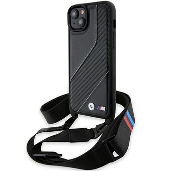 BMW BMHCP15S23PSCCK iPhone 15 / 14 / 13 svart hårt skal M Edition Carbon Stripe & Strap