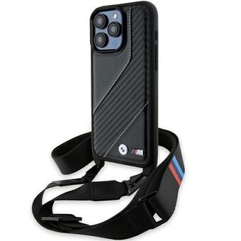 BMW BMHCP15L23PSCCK iPhone 15 Pro 6.1" svart svart hårdskal M Edition Carbon Stripe & Strap