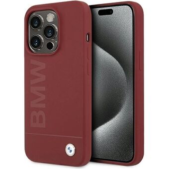 BMW BMHMP15LSLBLRE iPhone 15 Pro 6.1" röd hardcase silikon stort logotyp MagSafe