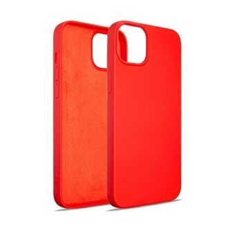 Beline etui i silikon för iPhone 15 Plus 6,7" i färgen röd.