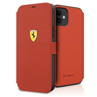 Ferrari iPhone 12 Mini Röd Bok On Track Perforerad