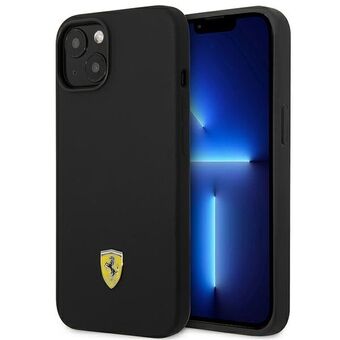 Ferrari FEHCP14SSIBBK iPhone 14 6.1" svart / svart hårdfodral Silikonmetalllogotyp