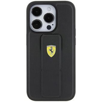 Ferrari FEHCP15SGSPSIK iPhone 15 6.1" svart hårt skal Grip Stand Metal Logo
