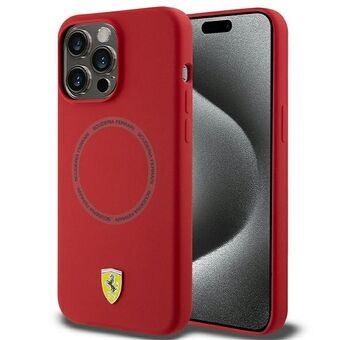 Ferrari FEHMP15XSBAR iPhone 15 Pro Max 6.7" röd hårdväska med tryckt ring MagSafe.