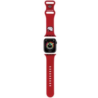Hej Kitty Pasek HKAWMSCHBLR till Apple Watch 38/40/41mm rött/rem Silikon Kitty huvud.