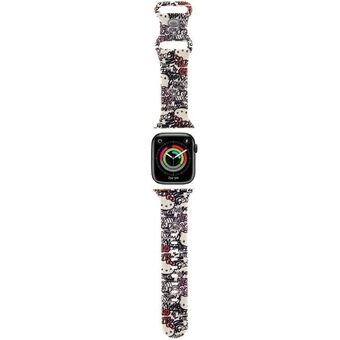 Hej Kitty Pasek HKAWMSDGPTE Apple Watch 38/40/41 mm beige/remfärgat armband Silikon Tags Graffiti