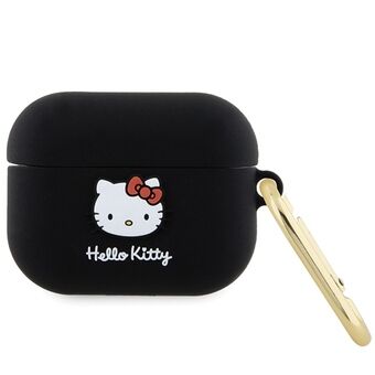 Hej Kitty HKAP3DKHSK Airpods Pro-fodral, svart silikon, 3D Kitty huvud.