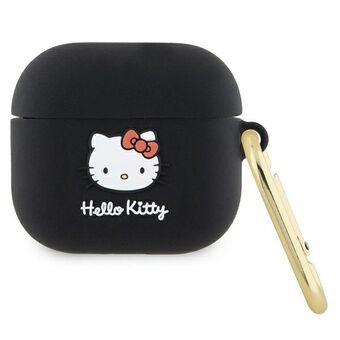Hej Kitty HKA33DKHSK Airpods 3-skal svart/svart silikon 3D Kitty Huvud