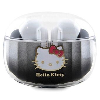 Hej Kitty Bluetooth-hörlurar HKTWSHDGKEK TWS + laddningsstation svart/svart gradient elektropläterad logotyp.