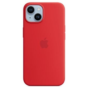 Apple MPT63ZM/A iPhone 14 Plus 6,7" MagSafe rött/rött silikonfodral