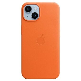 Apple MPPF3ZM/A iPhone 14 Plus 6,7" Orange/orange läderfodral MagSafe