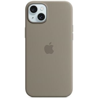 Etui Apple MT133ZM/A iPhone 15 Plus 6.7 tum MagSafe i färgerna rosa-brun eller lerfärgat silikonfodral.