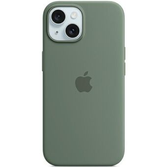 Etui för Apple MT183ZM/A till iPhone 15 Plus / 14 Plus 6,7 tum MagSafe i cypressgrön färg med silikonfodral.