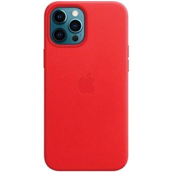 Etuiet Apple MHKJ3ZE/A för iPhone 12 Pro Max 6,7" i rött läder med MagSafe.