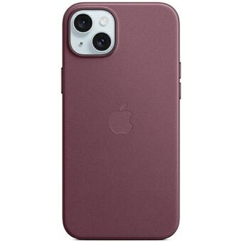 Etui Apple MT4A3ZM/A för iPhone 15 Plus 6.7" MagSafe i röda murknipor/mulberry Finvävda-fodralet.